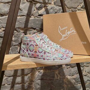 Christian Louboutin Louis Orlato Python Pixel High-top Sneakers